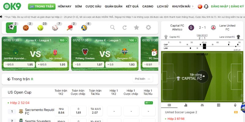 Đăng Ký OK9 Siêu Tốc Chỉ 3 Bước - Nhận Khuyến Mãi Khổng Lồ 1 Giao diện trang chủ đăng nhập chính thức