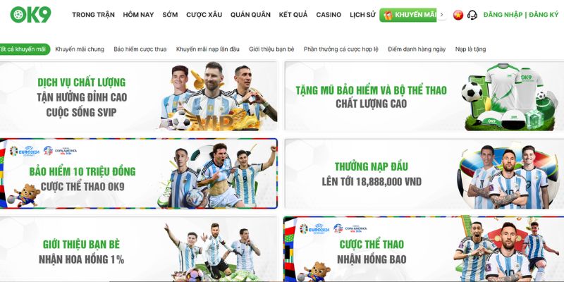 Đăng Ký OK9 Siêu Tốc Chỉ 3 Bước - Nhận Khuyến Mãi Khổng Lồ 3 Ưu đãi thưởng chào mừng luôn được cập nhật hàng tuần